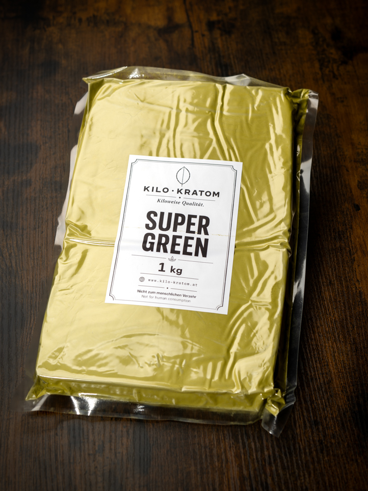 Kilo Kratom Super Green — 1 kg Vakuumverpackung