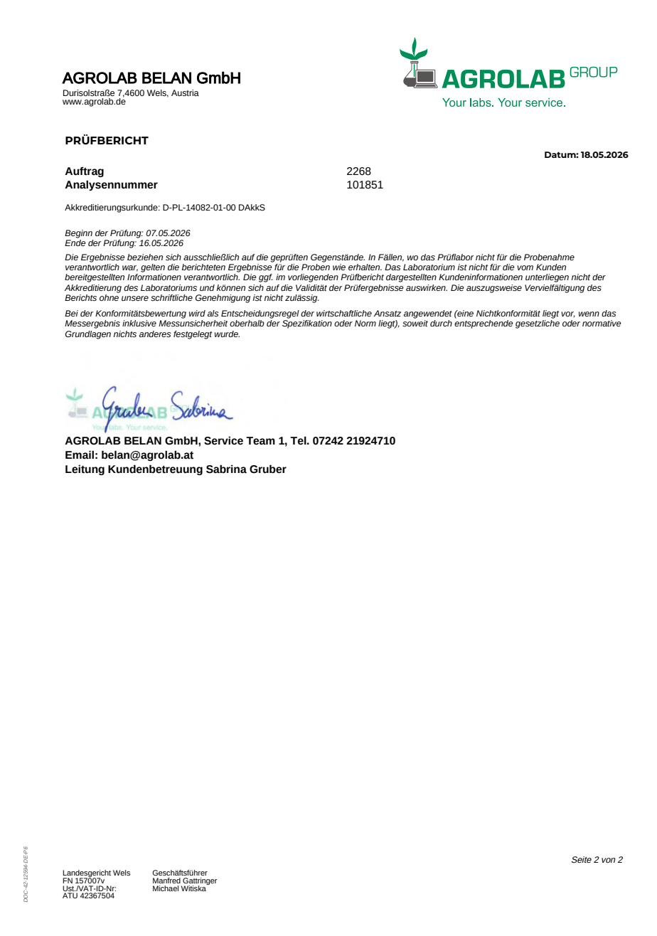 Laborbericht Super Green, Seite 2